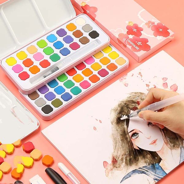 solid watercolor paint set portable beginner 24 color 36 color student art painting painting set art supplies
solid watercolor paint set portable beginner 24 color 36 color student art painting painting set art supplies