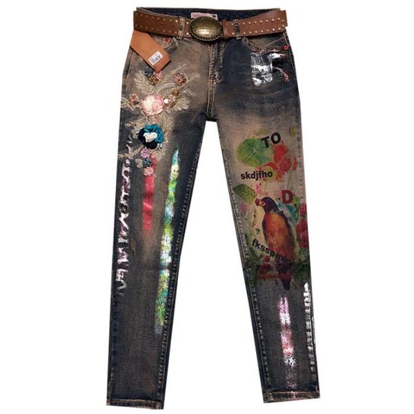 casual denim skinny pant women pencil jeans trousers bronzing painted pattern jeans denim trousers plus size, Blue
casual denim skinny pant women pencil jeans trousers bronzing painted pattern jeans denim trousers plus size, Blue