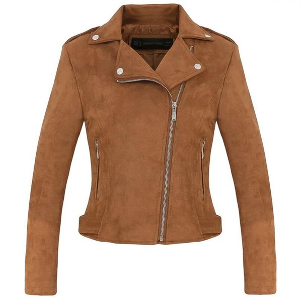 2020 new fashion women suede motorcycle jacket slim brown full lined soft faux leather female coat veste femme cuir epaulet zipp, Black
2020 new fashion women suede motorcycle jacket slim brown full lined soft faux leather female coat veste femme cuir epaulet zipp, Black