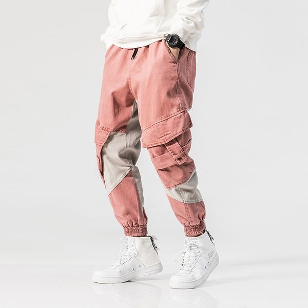 high street fashion men jeans pink color big pocket cargo pants spliced hip hop jogger jeans loose fit tapered pants men, Black
high street fashion men jeans pink color big pocket cargo pants spliced hip hop jogger jeans loose fit tapered pants men, Black