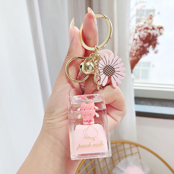 2020 creative cute daisy fruit milk bottle acrylic keychain floating moving liquid quicksand drift bottle for women bag pendant, Silver
2020 creative cute daisy fruit milk bottle acrylic keychain floating moving liquid quicksand drift bottle for women bag pendant, Silver