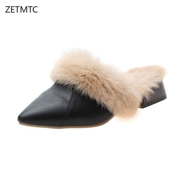 2019 winter womens slippers outdoor short plush pu leather pointed toe wrap square root furry slippers ins warm lady shoes, Black
2019 winter womens slippers outdoor short plush pu leather pointed toe wrap square root furry slippers ins warm lady shoes, Black