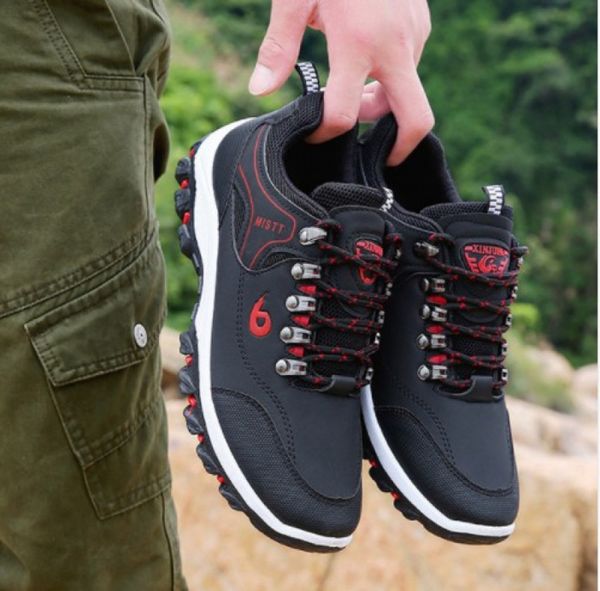 2019 men leather outdoor hiking sneakers male shoes non-slip casual army shoes autumn hard-wearing footwear, Black
2019 men leather outdoor hiking sneakers male shoes non-slip casual army shoes autumn hard-wearing footwear, Black
