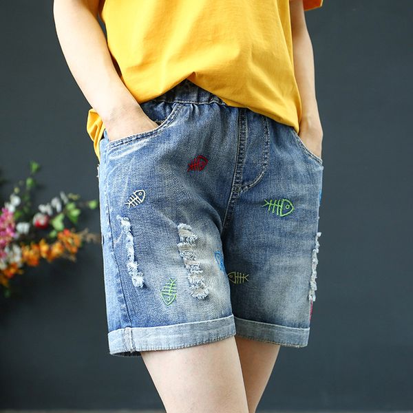 summer vintage faded and distressed jeans shorts with pockets 2020 plus size woman casual hole short denim pants vaqueros mujer, Blue
summer vintage faded and distressed jeans shorts with pockets 2020 plus size woman casual hole short denim pants vaqueros mujer, Blue