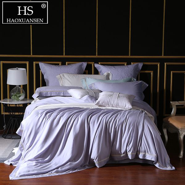1000 thread count purple 4 piece bedding sets 100% tencel lyocell double bed linen set king size durable breathable sheets
1000 thread count purple 4 piece bedding sets 100% tencel lyocell double bed linen set king size durable breathable sheets