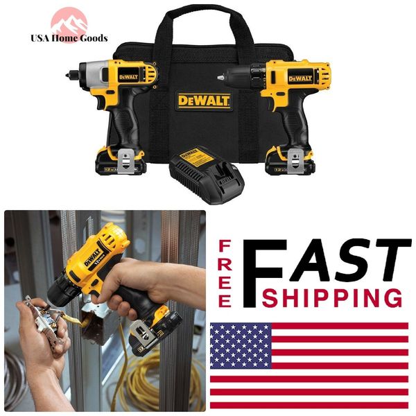 DEWALT Аккумуляторный комбинированный комплект ударно-дрель / ударный драйвер 12-вольтовый MAX, литий-ионный (2 инструмента)
DEWALT Аккумуляторный комбинированный комплект ударно-дрель / ударный драйвер 12-вольтовый MAX, литий-ионный (2 инструмента)