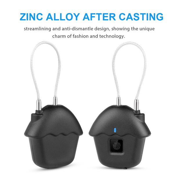smart padlock usb charge waterproof fingerprint lock