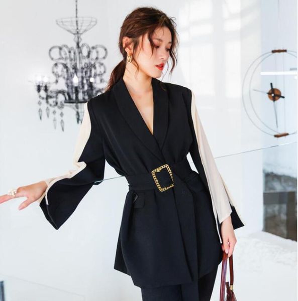 2020 spring new thin women blazers and jackets sashes black korean women's suit jacket female long sleeve womens suit lt906s30, White;black
2020 spring new thin women blazers and jackets sashes black korean women's suit jacket female long sleeve womens suit lt906s30, White;black