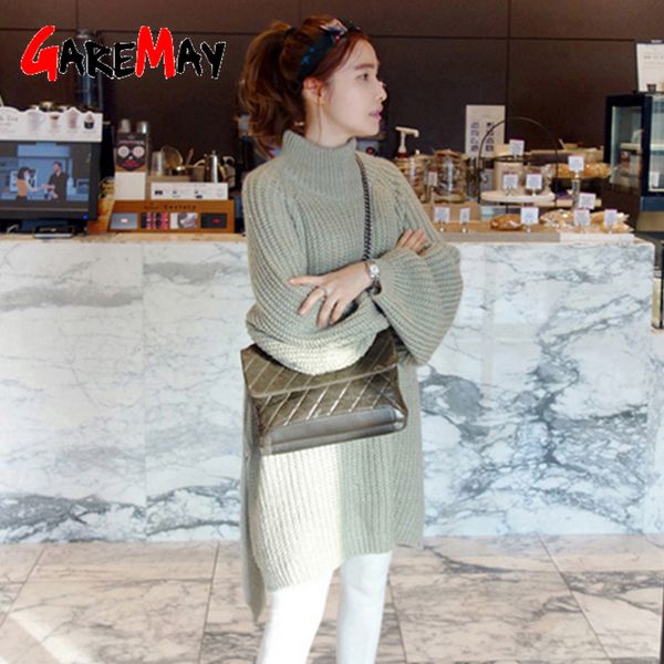 garemay autumn winter sweater women knitted dress warm turtleneck loose pregnant maxi plus size female ladies long sweaters, White;black
garemay autumn winter sweater women knitted dress warm turtleneck loose pregnant maxi plus size female ladies long sweaters, White;black