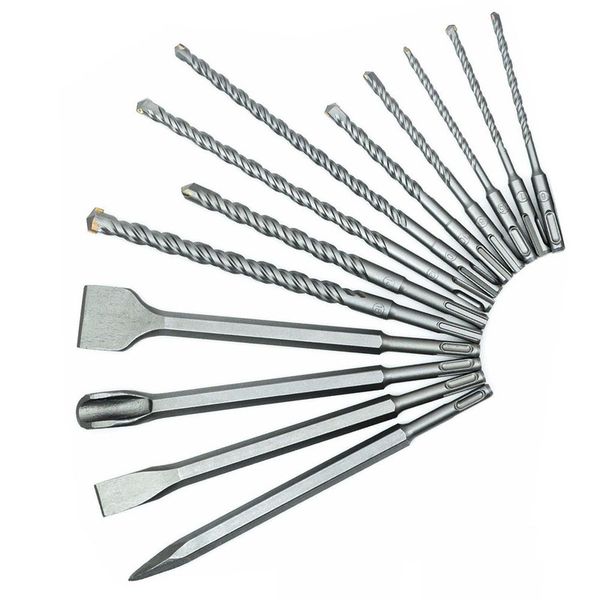 13-piece electric hammer drill set sds plus impact chisel cement drill plastic boxed power tool accessories
13-piece electric hammer drill set sds plus impact chisel cement drill plastic boxed power tool accessories