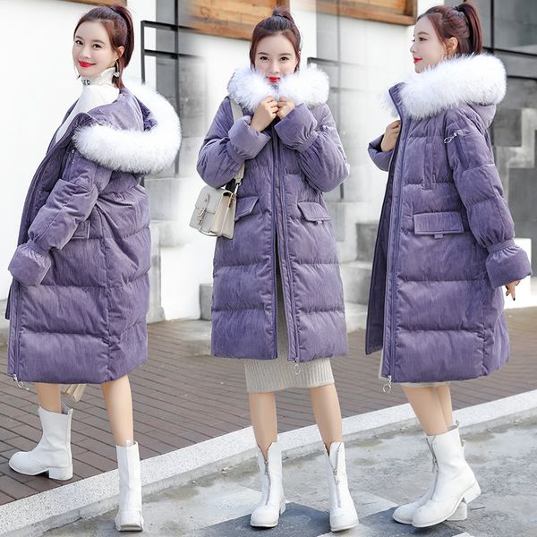 new style corduroy mid-length cotton-padded clothes solid color elegant ladies' elegant smart 2019 winter women's wadded jacket, Blue;black
new style corduroy mid-length cotton-padded clothes solid color elegant ladies' elegant smart 2019 winter women's wadded jacket, Blue;black