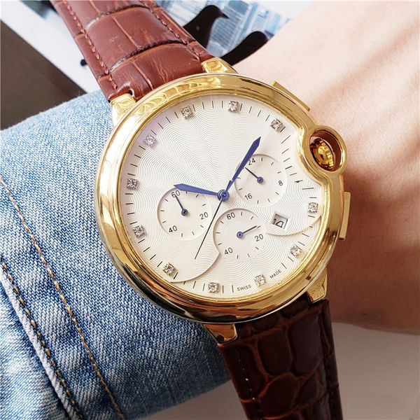 luxury watch leather strap multifunctional business casual sports men's watch, Slivery;brown
luxury watch leather strap multifunctional business casual sports men's watch, Slivery;brown