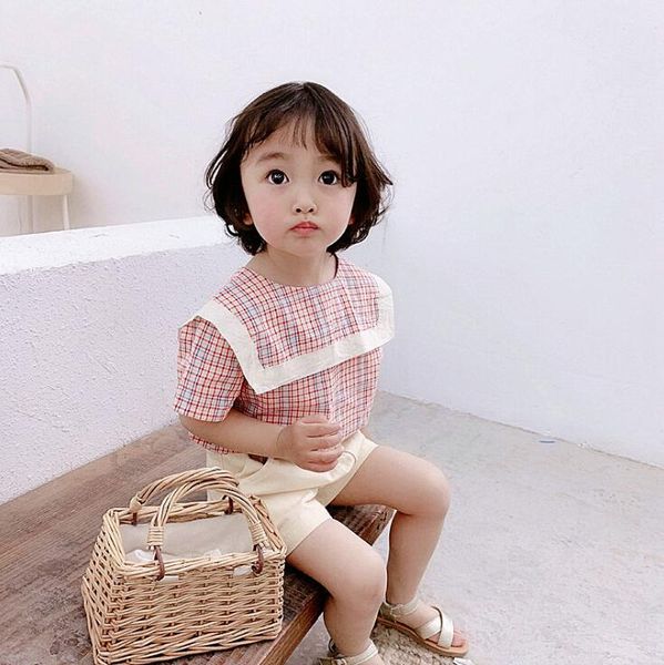 2020 new wholesale girls plaid shirt fashion summer short sleeve cotton girls blouse 1-6t ho521, White;black
2020 new wholesale girls plaid shirt fashion summer short sleeve cotton girls blouse 1-6t ho521, White;black