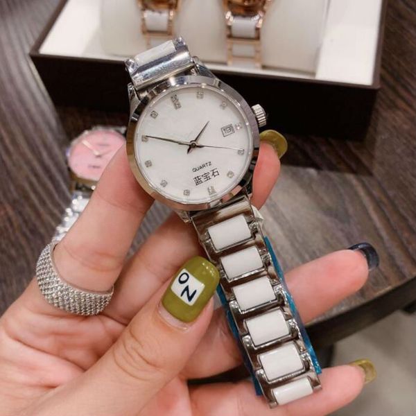 designer watch for women quartz movement precision steel ceramic band size 32mm stainless steel watchcase watch, Slivery;brown
designer watch for women quartz movement precision steel ceramic band size 32mm stainless steel watchcase watch, Slivery;brown