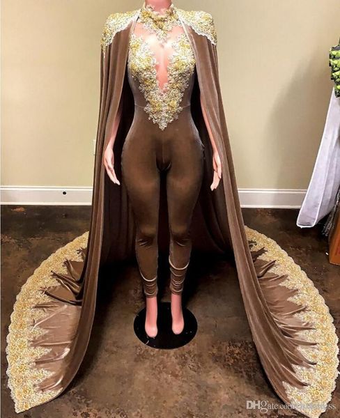 2019 new jumpsuits evening dresses with detachable cloak prom gowns pants for women custom made lace velvet, Black;red
2019 new jumpsuits evening dresses with detachable cloak prom gowns pants for women custom made lace velvet, Black;red