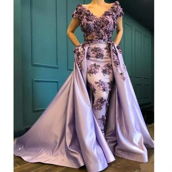 3d floral appliques lavender mermaid wedding dresses with detachable train v neck off shoulder bridal gown vestido de novia bc2572, White
3d floral appliques lavender mermaid wedding dresses with detachable train v neck off shoulder bridal gown vestido de novia bc2572, White