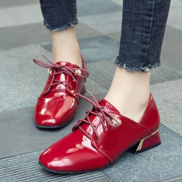 women brogue shoes lace up casual shoes patent leather oxford woman flats black red womens flats creepers zapatos mujer
women brogue shoes lace up casual shoes patent leather oxford woman flats black red womens flats creepers zapatos mujer