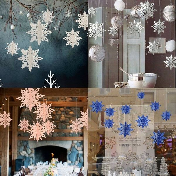 6pcs/set 3d cardboard hollow snowflakes hanging decorations christmas new year decorations for the home party natal
6pcs/set 3d cardboard hollow snowflakes hanging decorations christmas new year decorations for the home party natal