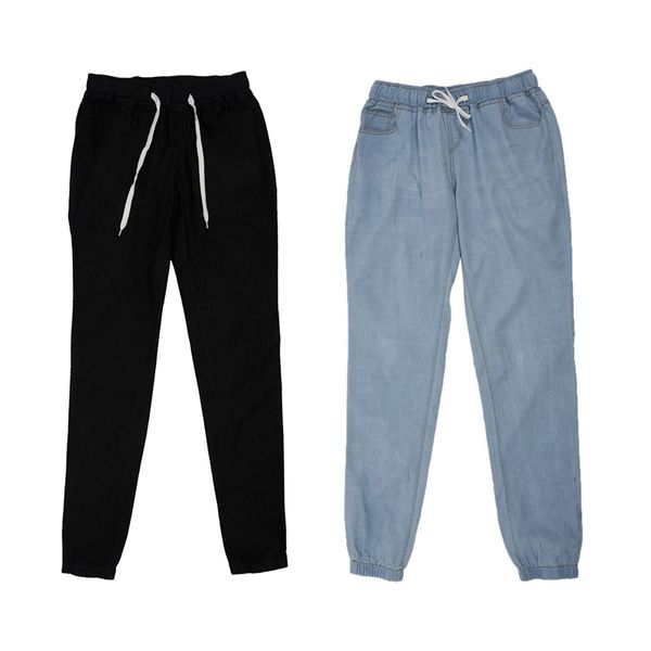 2pcs women casual jogger pants drawstring elastic waisted jeans solid ladies denim pants slim leggings xl - light blue & b
2pcs women casual jogger pants drawstring elastic waisted jeans solid ladies denim pants slim leggings xl - light blue & b