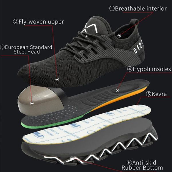 steel toe shoes work safety shoes breathable anti-smashing anti-puncture non-slip protective working man safety boots, Black
steel toe shoes work safety shoes breathable anti-smashing anti-puncture non-slip protective working man safety boots, Black
