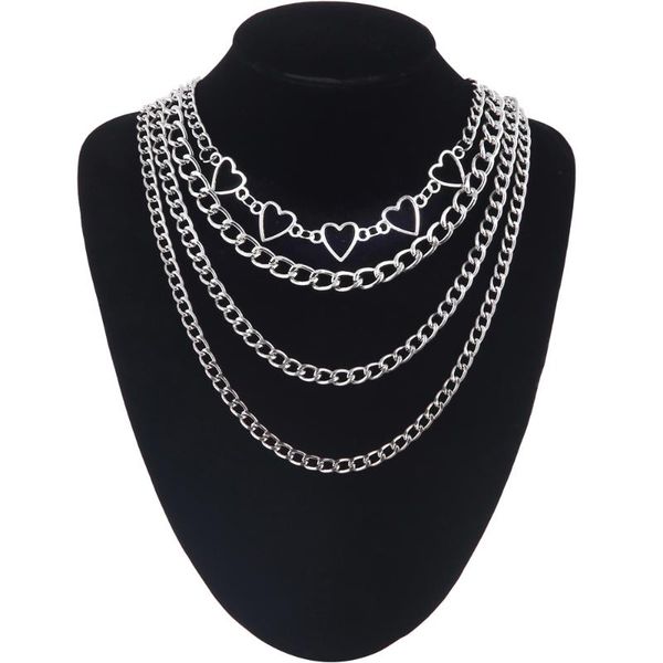 layered heart chain necklace 2020 aesthetic necklace set choker metal chains fashion goth jewelry grunge girls emo accessory, Silver
layered heart chain necklace 2020 aesthetic necklace set choker metal chains fashion goth jewelry grunge girls emo accessory, Silver