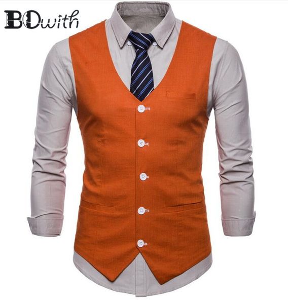 new arrival orange men's sleeveless slim fit suit vest single breasted five buttons business dating wedding dress waistcoat, Black;white
new arrival orange men's sleeveless slim fit suit vest single breasted five buttons business dating wedding dress waistcoat, Black;white