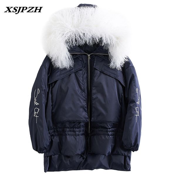 2018 new women's winter down jacket long section big hair collar hooded outer thick warm coat lb260, Black
2018 new women's winter down jacket long section big hair collar hooded outer thick warm coat lb260, Black