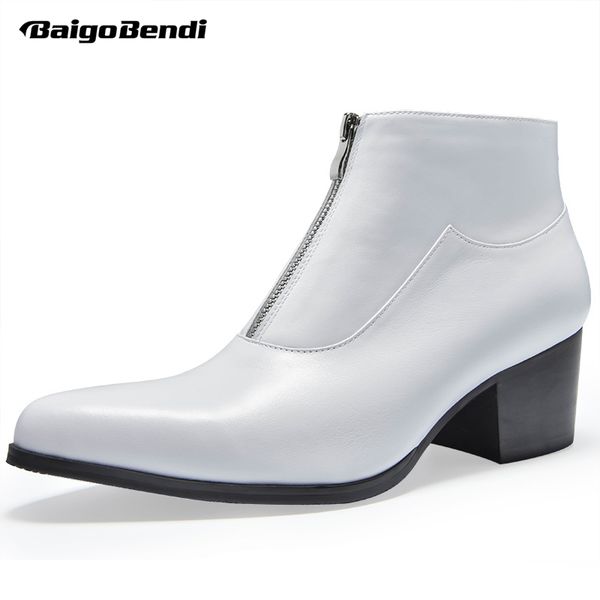 size 37-44 genuine leather mens high heel boots man winter pointed toe white ankle boots zip heighten shoes thick heel, Black
size 37-44 genuine leather mens high heel boots man winter pointed toe white ankle boots zip heighten shoes thick heel, Black