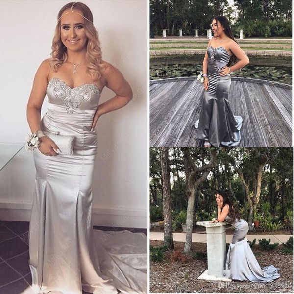 new fashion silver mermaid prom dresses long sweetheart backless sweep train appliques beads formal evening party gowns robes de soirée, Black;red
new fashion silver mermaid prom dresses long sweetheart backless sweep train appliques beads formal evening party gowns robes de soirée, Black;red