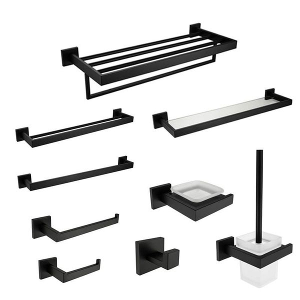 sus 304 stainless steel bathroom hardware set black matte paper holder toothbrush holder towel bar bathroom accessories
sus 304 stainless steel bathroom hardware set black matte paper holder toothbrush holder towel bar bathroom accessories
