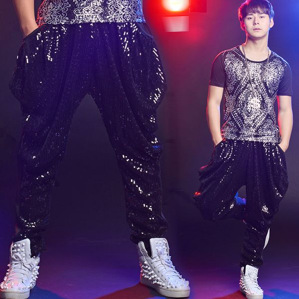 men stage costume nightclub sequin bloomers dj ds gogo performing loose pants for singers dancer hip hop rave clothes dnv10481, Black;red
men stage costume nightclub sequin bloomers dj ds gogo performing loose pants for singers dancer hip hop rave clothes dnv10481, Black;red