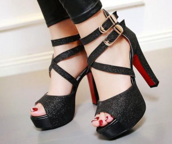 2019 women's sandals in summer with new style high heel coarse heel thick bottom waterproof table@111, Black
2019 women's sandals in summer with new style high heel coarse heel thick bottom waterproof table@111, Black