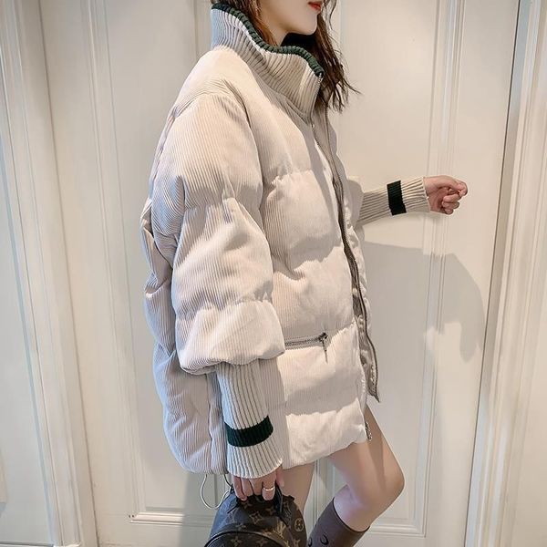 corduroy thick parka overcoat winter warm fashion outerwear coats women oversize stand collar streetwear jacket coat female, Black
corduroy thick parka overcoat winter warm fashion outerwear coats women oversize stand collar streetwear jacket coat female, Black