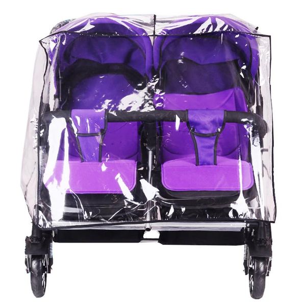 Twin Stroller Raincoat Universal Size Side By Side Stroller Weather Shield Portable Waterprooof Baby Rain Cover/wind Shield