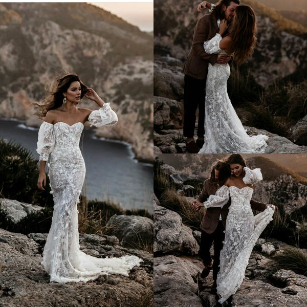 new arrival mermaid wedding dresses lace 3d floral appliques sweetheart vestidos de novia sweep train custom made beach wedding dress, White
new arrival mermaid wedding dresses lace 3d floral appliques sweetheart vestidos de novia sweep train custom made beach wedding dress, White