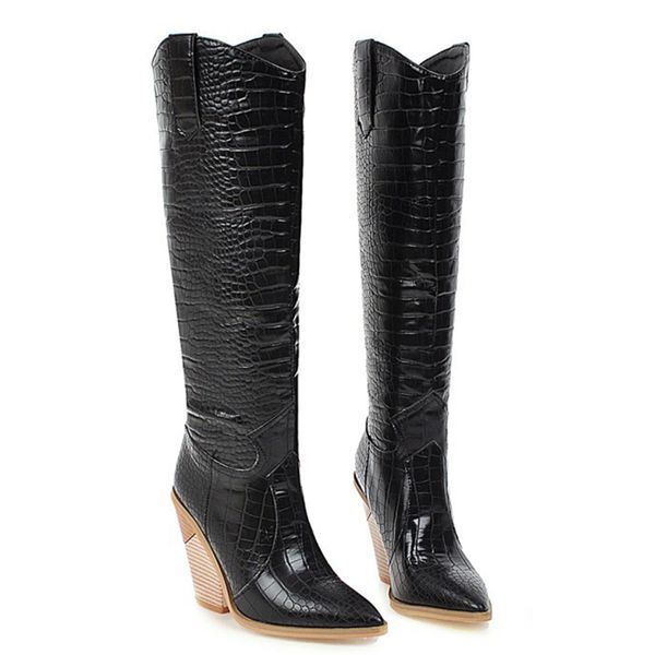 selling women cowboy pointed toe knee high pull on riding boots trendy for club party -b5, Black
selling women cowboy pointed toe knee high pull on riding boots trendy for club party -b5, Black