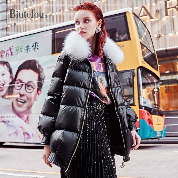 2018 winter raccoon fur collar down coats women fashion long white duck down solid color coats, Black
2018 winter raccoon fur collar down coats women fashion long white duck down solid color coats, Black