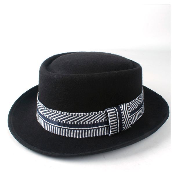 2019 2019 men women wool pork pie hat with ribbon outdoor travel wild hat wide brim jazz flat fedora jazz hat size 58cm, Blue;gray
2019 2019 men women wool pork pie hat with ribbon outdoor travel wild hat wide brim jazz flat fedora jazz hat size 58cm, Blue;gray