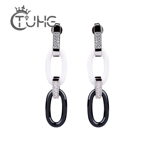 new fashion statement earrings for women smooth stitching black white ceramic geometric earrings accessories party jewelry gifts, Golden;silver
new fashion statement earrings for women smooth stitching black white ceramic geometric earrings accessories party jewelry gifts, Golden;silver