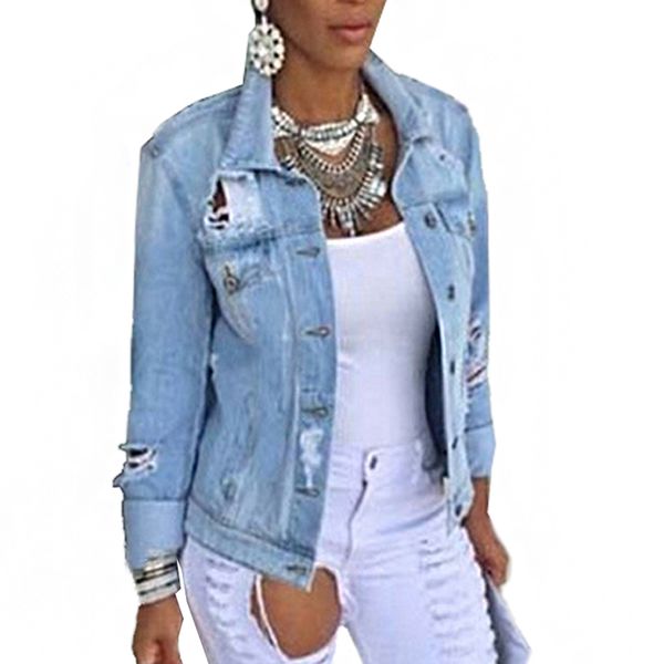 women denim jacket female coat autumn long sleeves jeans jackets lapel pocket single breasted casual outerwear coat, Black;brown
women denim jacket female coat autumn long sleeves jeans jackets lapel pocket single breasted casual outerwear coat, Black;brown