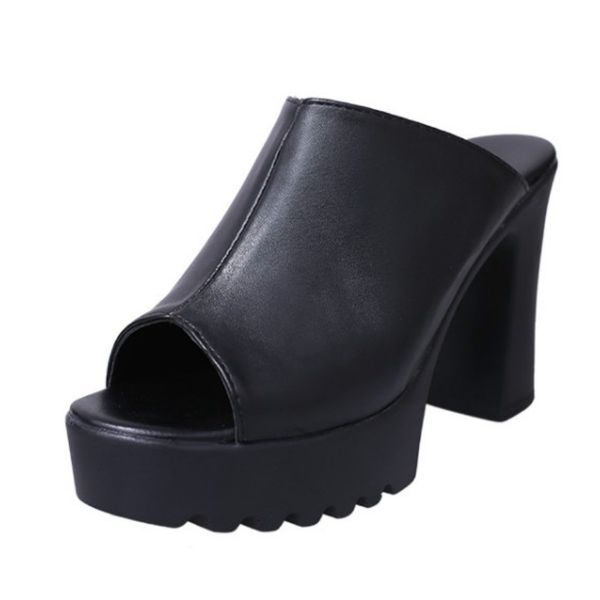 summer women mule shoes solid color chunky high heel casual woman open toe platform sandals leisure fish mouth woman heel 10cm, Black
summer women mule shoes solid color chunky high heel casual woman open toe platform sandals leisure fish mouth woman heel 10cm, Black