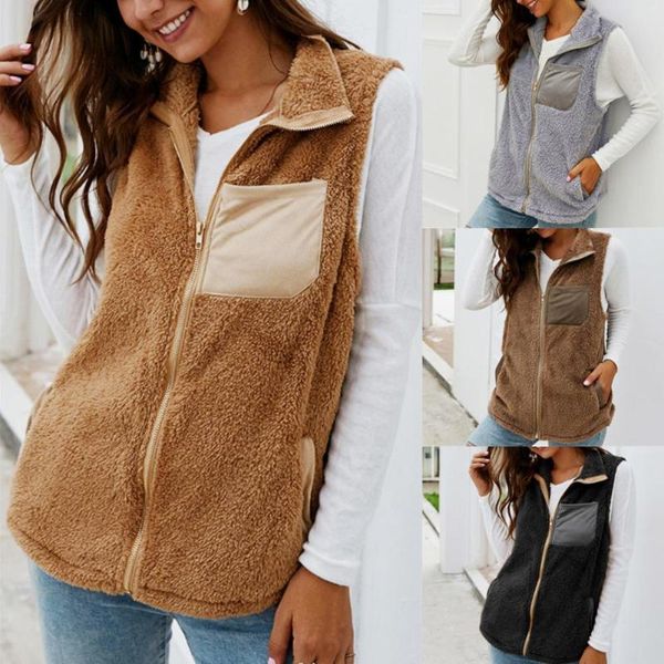winter vest jacket women loose sleeveless jacket lapel vest warm woolen zipper waistcoat vests women's coats jackets, Black;white
winter vest jacket women loose sleeveless jacket lapel vest warm woolen zipper waistcoat vests women's coats jackets, Black;white