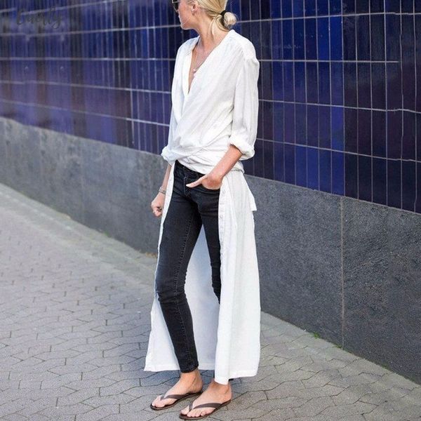 long shirt dress female v neck split single breasted white dresses spring summer fashion oversize clothing, Black;gray 
long shirt dress female v neck split single breasted white dresses spring summer fashion oversize clothing, Black;gray