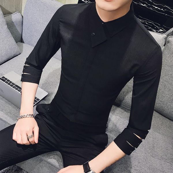 personality hollow 3/4 sleeve shirt men summer brand designer slim fit solid dress shirts mens casual tuxedo shirt male sale, White;black
personality hollow 3/4 sleeve shirt men summer brand designer slim fit solid dress shirts mens casual tuxedo shirt male sale, White;black