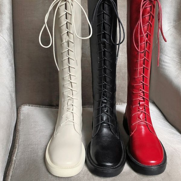 mljuese 2020 women knee-high boots cow leather red color lace up winter short plush low heels round toe boots high party, Black
mljuese 2020 women knee-high boots cow leather red color lace up winter short plush low heels round toe boots high party, Black