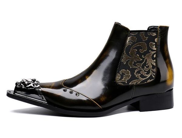 arrival metal pointed toes men dress shoes genuine leather ankle boots fashion trend rivet boots men slip on high dress shoes l26, Black
arrival metal pointed toes men dress shoes genuine leather ankle boots fashion trend rivet boots men slip on high dress shoes l26, Black