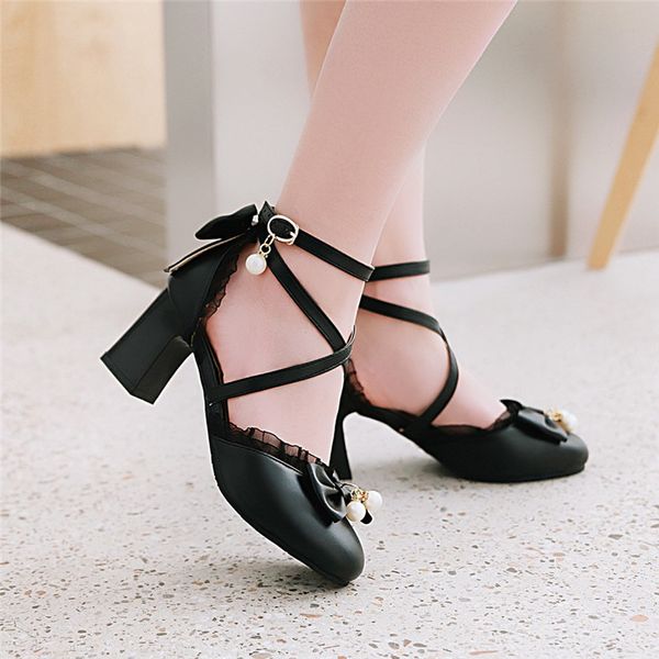 ymechic cute bowtie block high heel ankle cross strap party lolita shoes pink white black women pumps new arrival 2019 summer
ymechic cute bowtie block high heel ankle cross strap party lolita shoes pink white black women pumps new arrival 2019 summer
