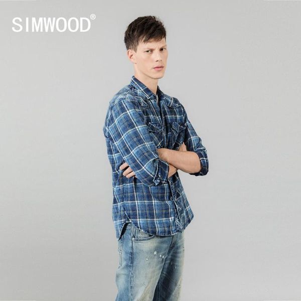 simwood 2019 autumn winter new indigo shirts men double check pockets denim plaid shirts male vintage plus size brand clothing, White;black
simwood 2019 autumn winter new indigo shirts men double check pockets denim plaid shirts male vintage plus size brand clothing, White;black