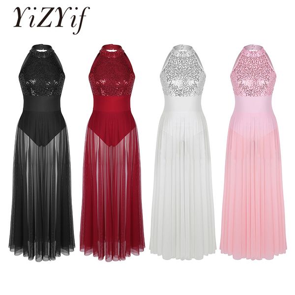 yizyif sequined mesh maxi ballet dress women dance costumes sleeveless halter ballet dance dress with built-in leotard, Black;red
yizyif sequined mesh maxi ballet dress women dance costumes sleeveless halter ballet dance dress with built-in leotard, Black;red