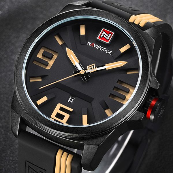 naviforce brand men outdoor fashion casual sport watches men's 3d face quartz date clock man waterproof watch relogio masculino, Slivery;brown 
naviforce brand men outdoor fashion casual sport watches men's 3d face quartz date clock man waterproof watch relogio masculino, Slivery;brown